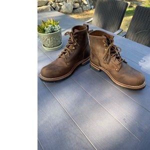 Skechers USA Men's Cascades Logger Boot Lace Up Leather Work boot Sz 12 M